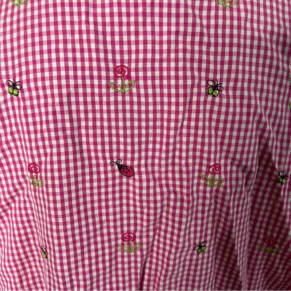 Vintage Samantha Edwards Pink White Gingham Checkered Picnic Button Down Size XL - Picture 4 of 5